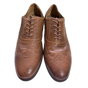 Nunn Bush Mens Wingtip Oxford Dress Shoes Leather Brown Lace Up 10.5